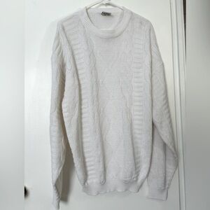🎉4/30$🎉 Giorgio Romani White Crewneck Sweater - Soft & Cozy - Size Large